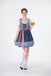 2PCS Blue 1950s Oktoberfest Puff White Top & Gingham Dress & Apron - vintage dress, retro fashion, rockabilly