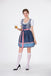 2PCS Blue 1950s Oktoberfest Puff White Top & Gingham Dress & Apron - vintage dress, retro fashion, rockabilly