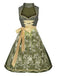 2PCS Green 1950s Ribbon Floral Dress & Embroidered Apron - vintage dress, retro fashion, rockabilly
