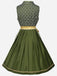 2PCS Green 1950s Ribbon Floral Dress & Embroidered Apron - vintage dress, retro fashion, rockabilly