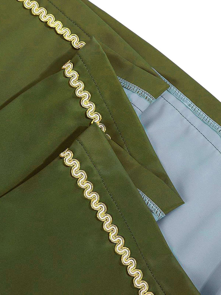 2PCS Green 1950s Ribbon Floral Dress & Embroidered Apron - vintage dress, retro fashion, rockabilly