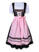 2PCS Pink 1950s Oktoberfest Puff Sleeves Embroidered Dress - vintage dress, retro fashion, rockabilly