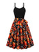 Black 1950s Pumpkin Halloween Swing Dress & Bolero Jacket - vintage dress, retro fashion, rockabilly