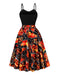 Black 1950s Pumpkin Halloween Swing Dress & Bolero Jacket - vintage dress, retro fashion, rockabilly