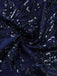 Blue 1950s Off-Shoulder Embroidered Sequin Floral Dress - vintage dress, retro fashion, rockabilly