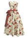 1950s Christmas Candy Cane Santa Bow Strapless Dress - vintage dress, retro fashion, rockabilly