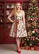 1950s Christmas Candy Cane Santa Bow Strapless Dress - vintage dress, retro fashion, rockabilly