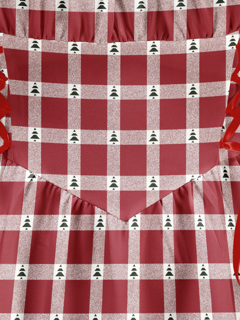 1950s Christmas Candy Cane Striped Lace-Up Holiday Dress - vintage dress, retro fashion, rockabilly