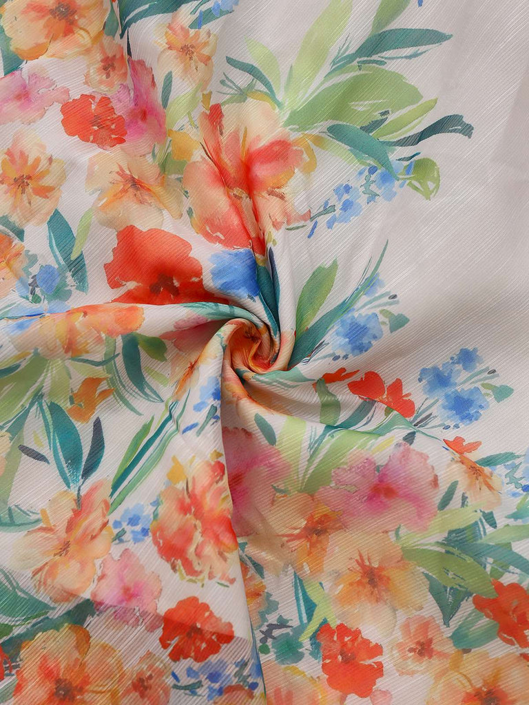 Multicolor 1950s Floral V-Neck Lantern Sleeve Belted Dress - vintage dress, retro fashion, rockabilly
