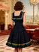 Navy Blue 1950s Square Neck Wavy Striped Sleeveless Dress - vintage dress, retro fashion, rockabilly