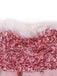 Pink 1950s Christmas Furry Strapless Sequined Mesh Dress - vintage dress, retro fashion, rockabilly