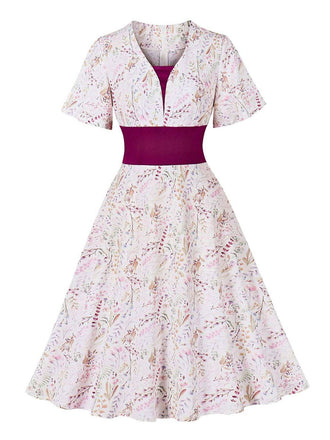 Rose Viole 1950s Sweetheart Bell Sleeves Floral Dress - vintage dress, retro fashion, rockabilly