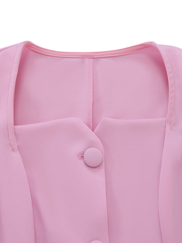 1950s Sweetheart Neck Long Sleeve Solid Pleated Dress - vintage dress, retro fashion, rockabilly