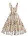 1950s Embroidered Floral V-Neck Swing Dress: timeless style reimagined
