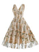 She slips into this 1950s Embroidered Floral V-Neck Swing Dress and suddenly it's a 1950s daydream