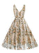 1950s Embroidered Floral V-Neck Swing Dress: timeless style reimagined
