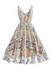 1950s Embroidered Floral V-Neck Swing Dress — vintage elegance for the modern woman