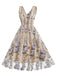 1950s Embroidered Floral V-Neck Swing Dress: timeless style reimagined