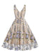 1950s Embroidered Floral V-Neck Swing Dress — vintage elegance for the modern woman