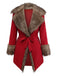 1950s Faux Fur Collar Lapel Belt Coat - vintage fashion, retro style