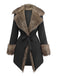 1950s Faux Fur Collar Lapel Belt Coat - vintage fashion, retro style