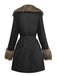 1950s Faux Fur Collar Lapel Belt Coat - vintage fashion, retro style