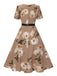 1950s Floral Bow Short Sleeve Swing Dress, vintage dress, retro fashion, rockabilly, pin-up fashion - perfect for women who love vintage and retro fashion