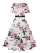 1950s Floral Bow Short Sleeve Swing Dress, vintage dress, retro fashion, rockabilly, pin-up fashion - perfect for women who love vintage and retro fashion