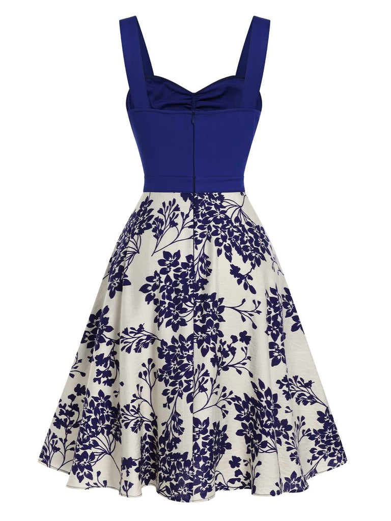 1950s Floral Button Sweetheart Neck Dress — the kind of 1950s dress that makes strangers smile