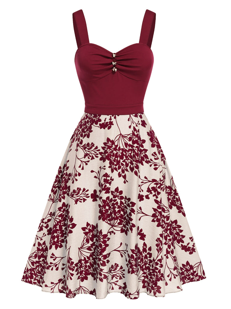 This 1950s Floral Button Sweetheart Neck Dress wraps her in 1950s elegance, one twirl at a time