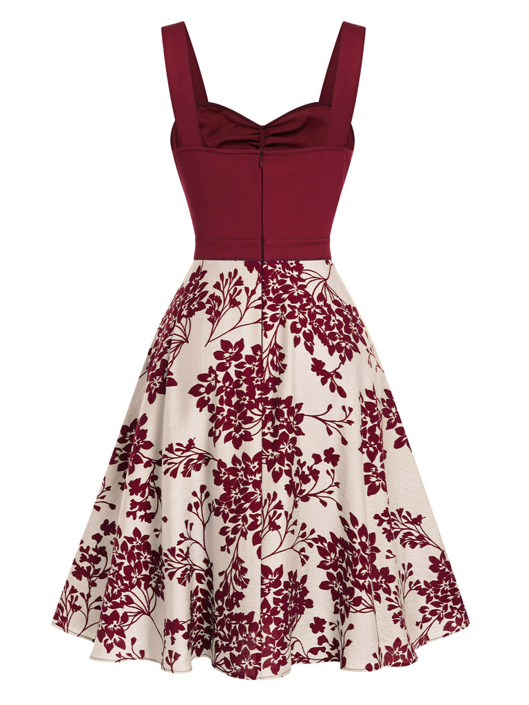 1950s Floral Button Sweetheart Neck Dress — the kind of 1950s dress that makes strangers smile