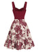 1950s Floral Button Sweetheart Neck Dress — the kind of 1950s dress that makes strangers smile