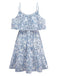 1950s Floral Cold Shoulder Ruffle Dress - vintage dress, retro fashion, rockabilly