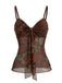 1950s Floral Colorblock Spaghetti Strap Camisole - vintage fashion, retro style