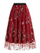 1950s Floral Embroidered Mesh Skirt: timeless style reimagined