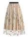 1950s Floral Embroidered Mesh Skirt: timeless style reimagined
