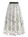 1950s Floral Embroidered Mesh Skirt: timeless style reimagined