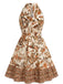 1950s Floral Halter Belted Dress 3