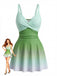 1940s Mirrored Ombre Front Twist One-Piece Swim Dress - vintage dress, retro fashion for vintage lovers