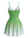 1940s Mirrored Ombre Front Twist One-Piece Swim Dress - vintage dress, retro fashion for vintage lovers