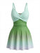 1940s Mirrored Ombre Front Twist One-Piece Swim Dress - vintage dress, retro fashion for vintage lovers