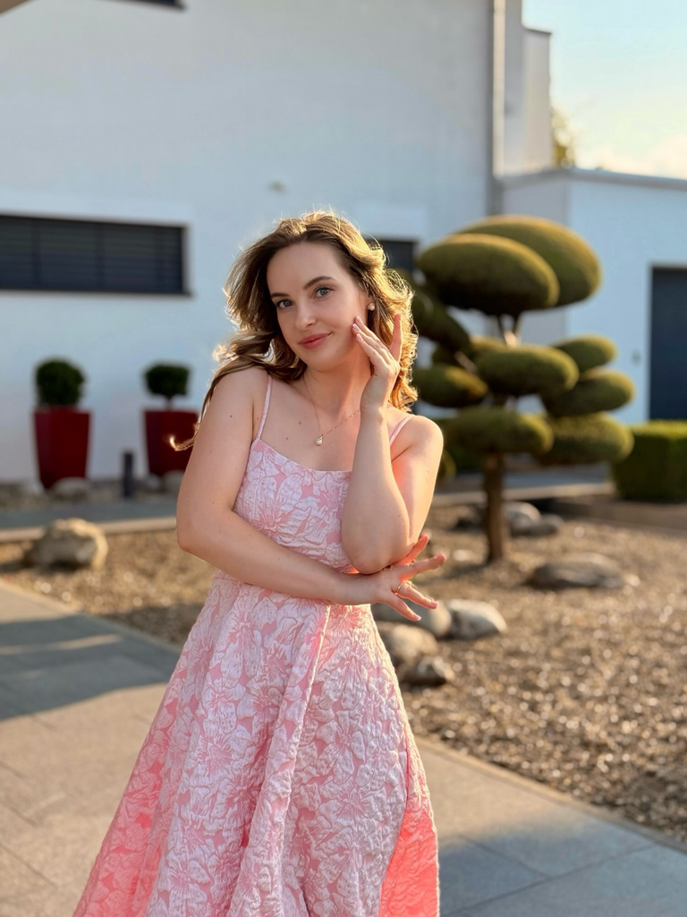 1950s Floral Jacquard Textured Spaghetti Strap Midi Dress, vintage dress, retro fashion, rockabilly, pin-up fashion - vintage inspired fashion