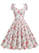 1950s Floral Lace-Up Shoulder V-Neck Swing Dress — vintage elegance for the modern woman