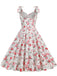 1950s Floral Lace-Up Shoulder V-Neck Swing Dress — vintage elegance for the modern woman