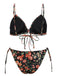 1950s Floral Lace-Up Spaghetti Strap Bikini Set, vintage swimsuit, pin-up swimwear - perfect for women who love vintage and retro fashion