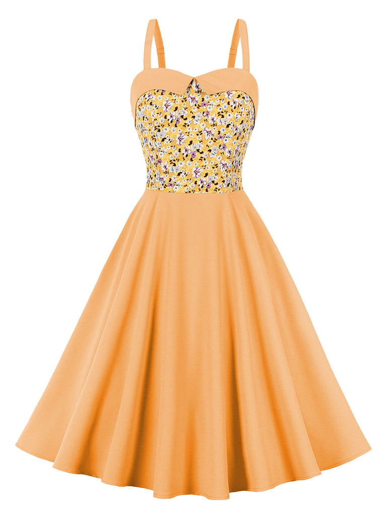 1950s Floral Patchwork Strap Swing Dress — vintage elegance for the modern woman