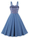 1950s Floral Patchwork Strap Swing Dress: timeless style reimagined