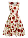 1950s Floral Sleeveless Heart Collar Dress, vintage dress, retro fashion, rockabilly, pin-up fashion - perfect for women who love vintage and retro fashion