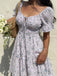 1950s Floral Square Neck Ruffle Dress 14