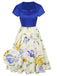 1950s Flowers Cowl Neck Patchwork Dress, vintage dress, retro fashion, rockabilly, pin-up fashion - perfect for women who love vintage and retro fashion